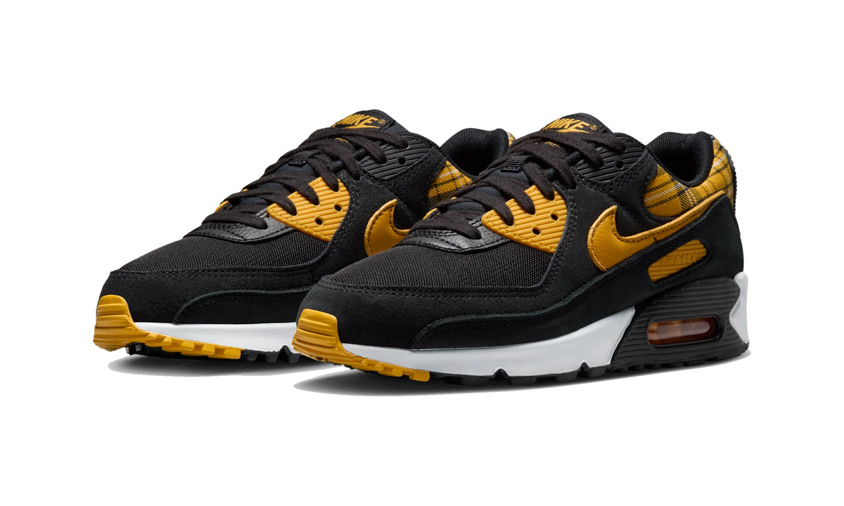 Nike Air Max 90 Black Yellow Ochre Plaid