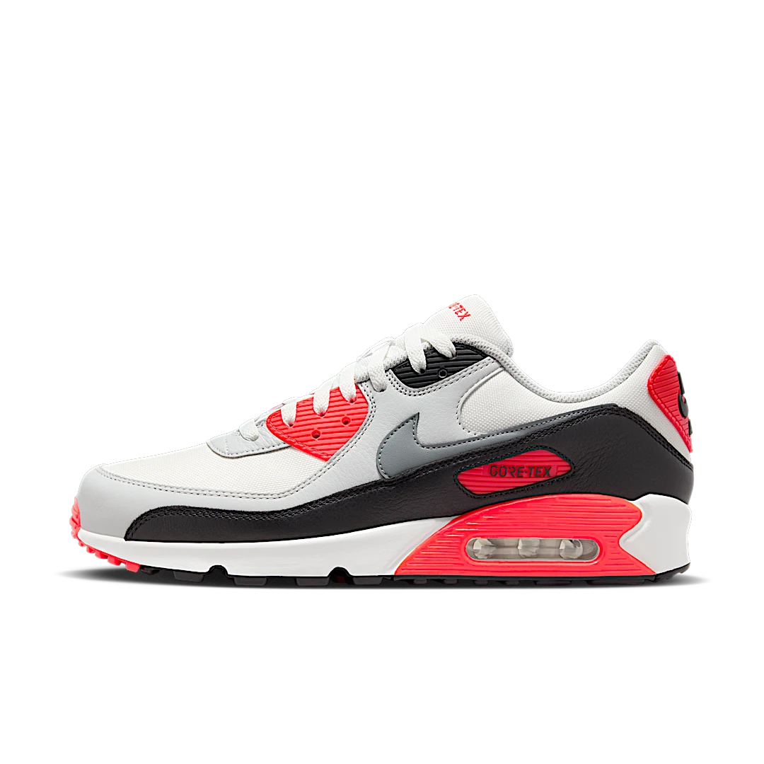 Nike Air Max 90 Gore-Tex Infrared, Summit White/Cool Grey/Bright Crimson (FD5810-101)