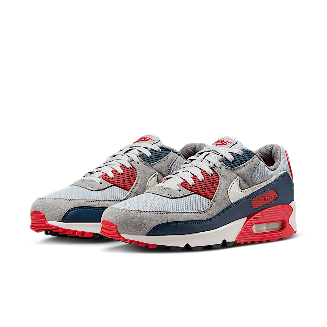 Nike Air Max 90 USA (2024), Light Smoke Grey/Phantom Armory/Navy Fire/Red Flat/Pewter Black (DM0029-005)