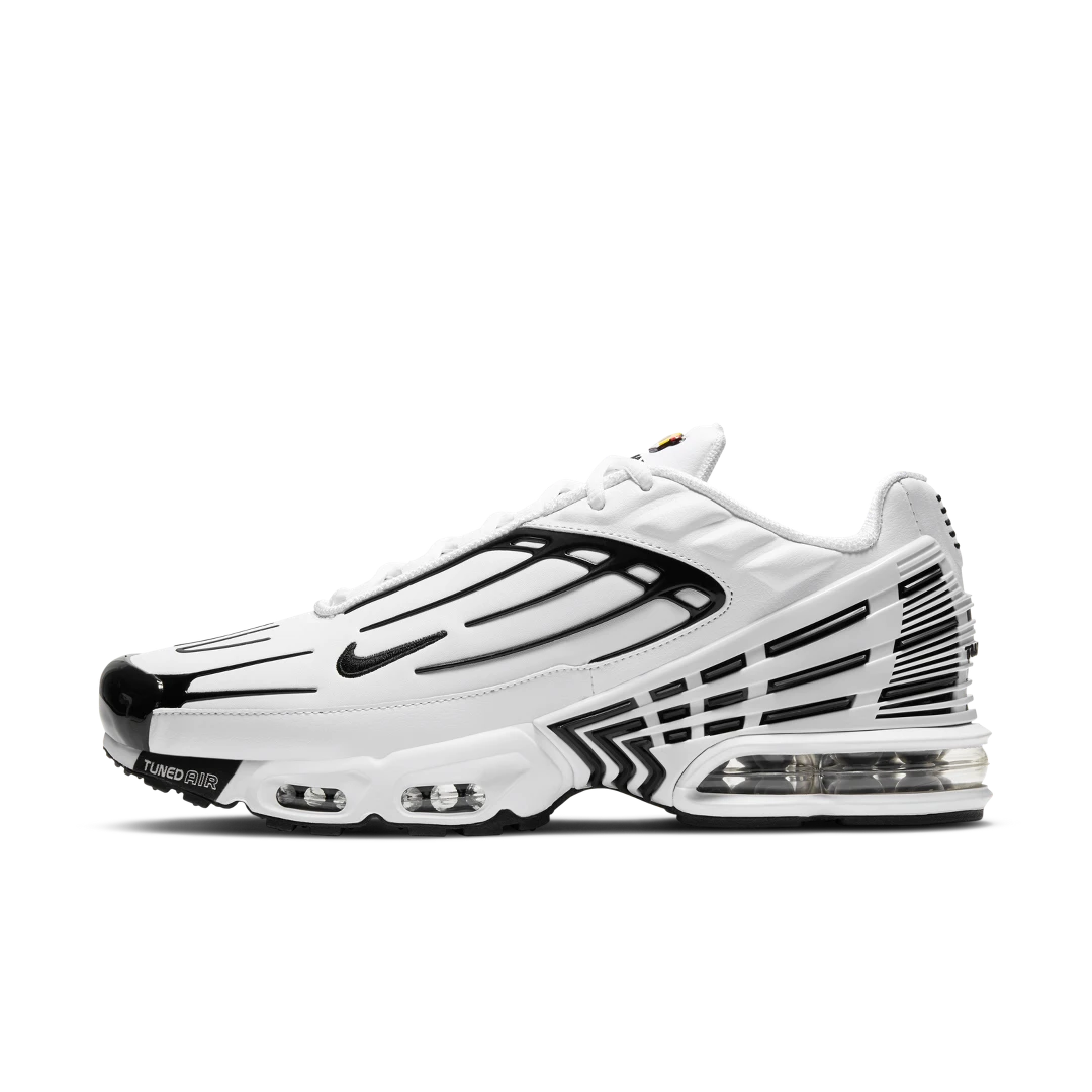 Nike Air Max Plus 3 Leather White Black, White/Black/White/Chile Red (CK6716-100)