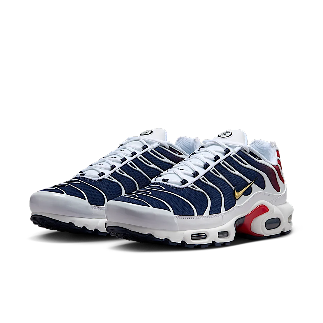 Nike Air Max Plus PSG, White/Midnight Navy/University Red/Metallic Gold (FZ4776-100)