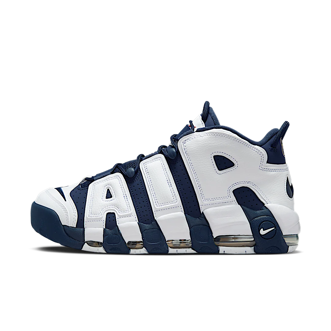 Nike Air More Uptempo 96 Olympic (2024), White/Midnight Navy/Metallic Gold/University Red (FQ8182-100)