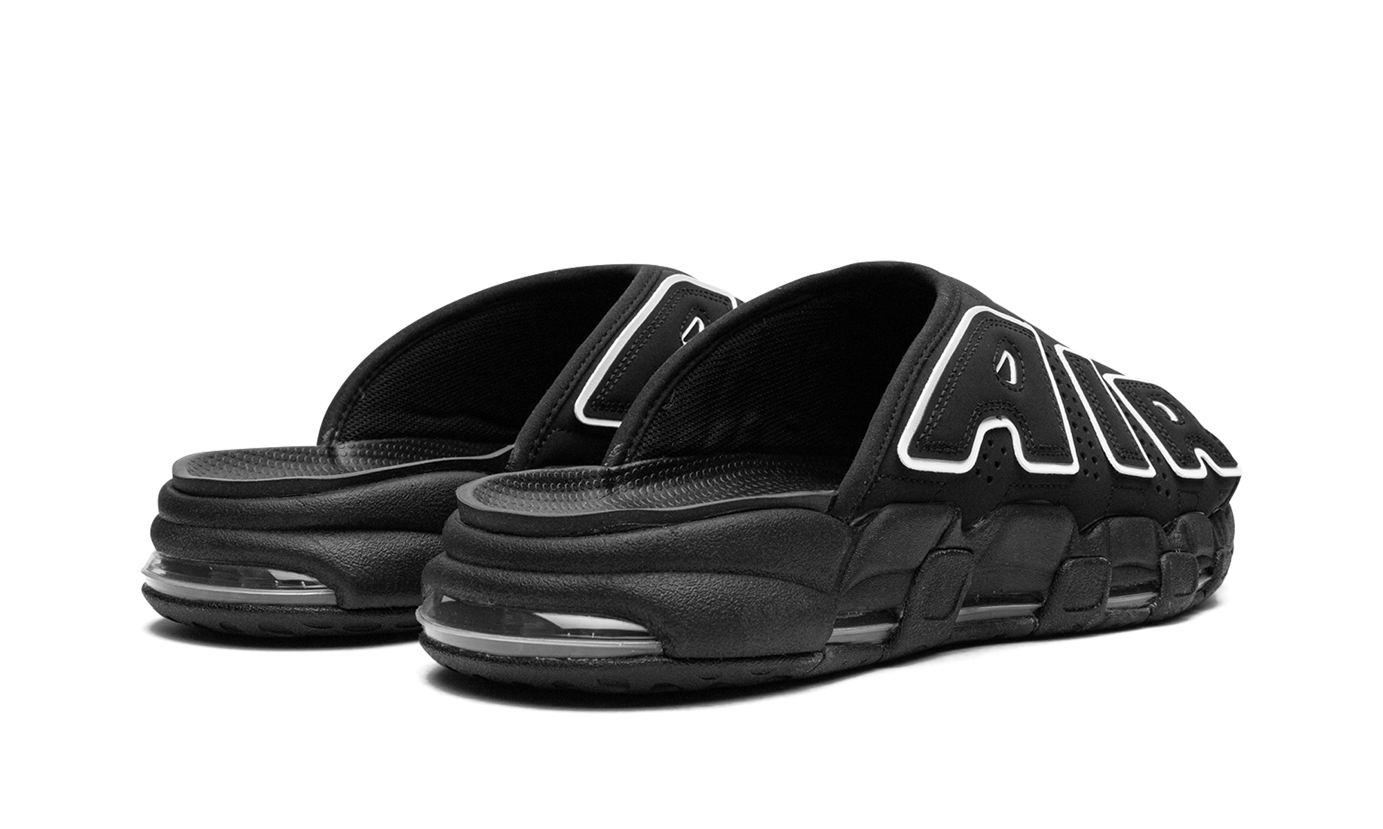 Nike Air More Uptempo Slide Black Grey Sole
