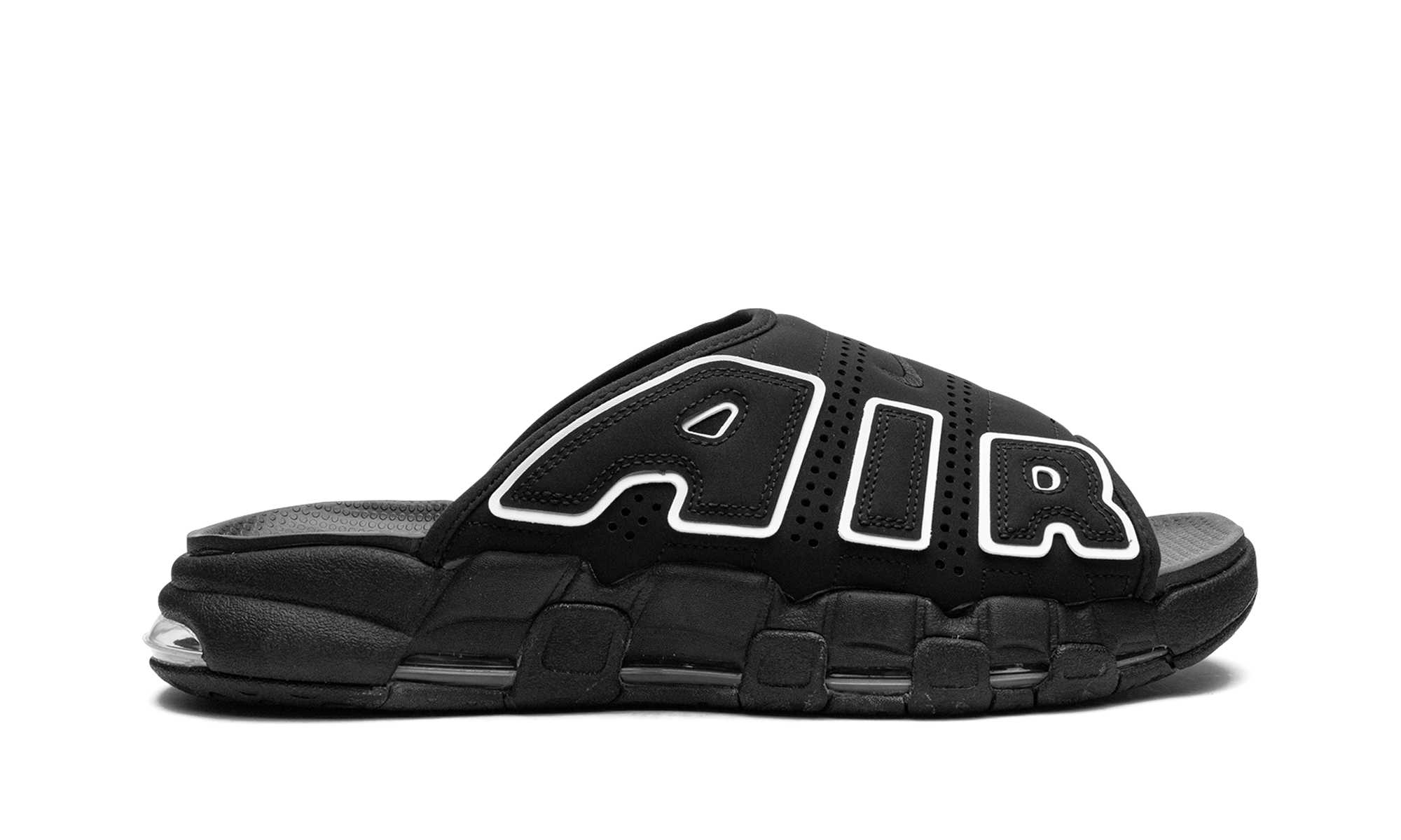 Nike Air More Uptempo Slide Black Grey Sole
