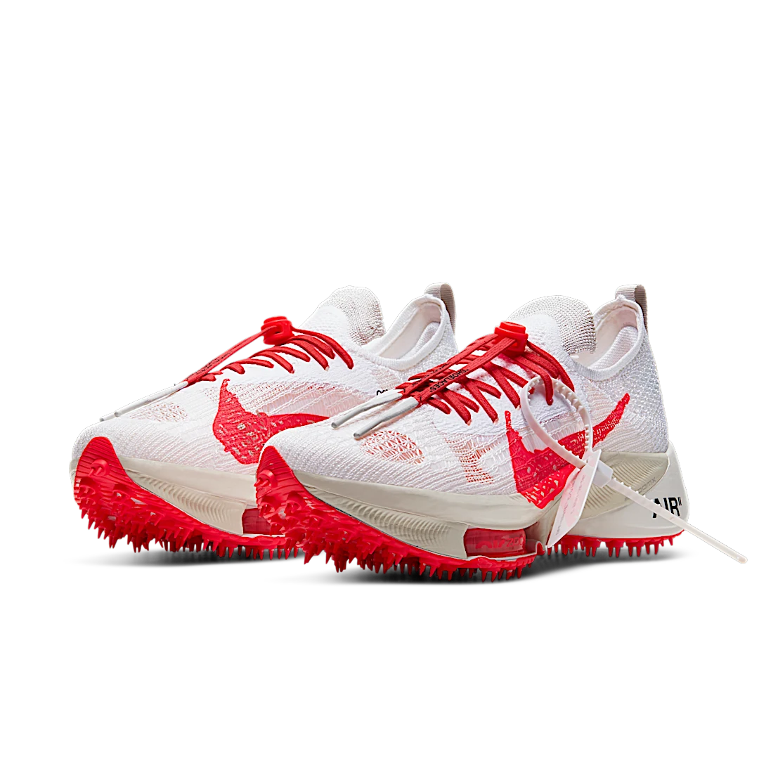 Nike Air Zoom Tempo Next% Flyknit Off White White Solar Red, White/Black-Solar Red (CV0697-100)