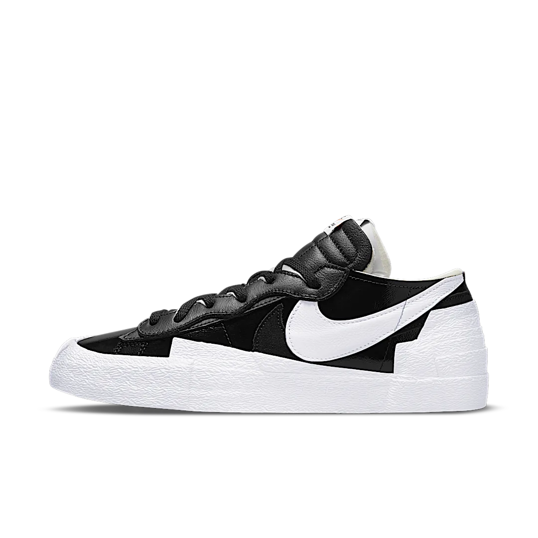 Nike Blazer Low Sacai Black Patent Leather, Black/White (DM6443-001)