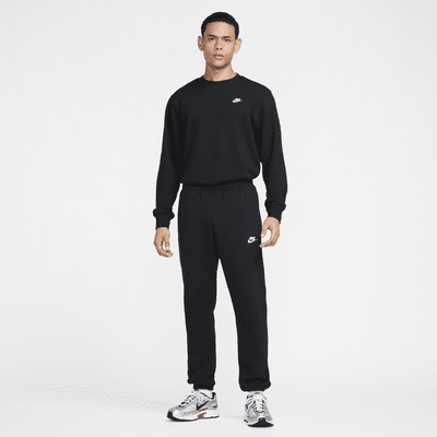 Nike Club Men's French Terry Crew Black/Black/White - Sneak