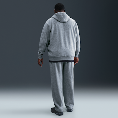 Nike Club Full-Zip Fleece Hoodie Dark Grey Heather/Light Smoke Grey/White