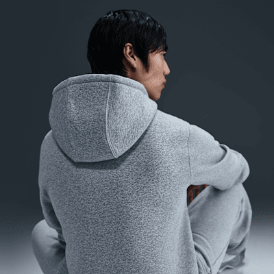 Nike Club Fleece FZ Hoodie Dark Grey Heather/Light Smoke Grey/White