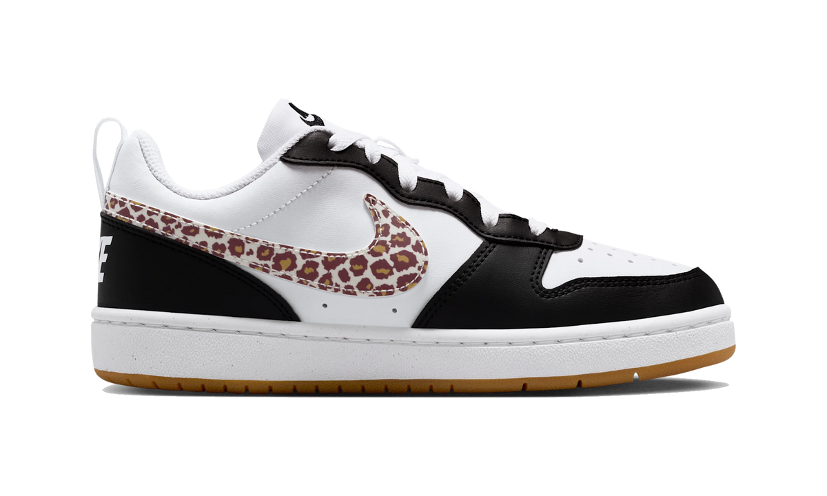 Nike Court Borough Low Black White Leopard Swoosh