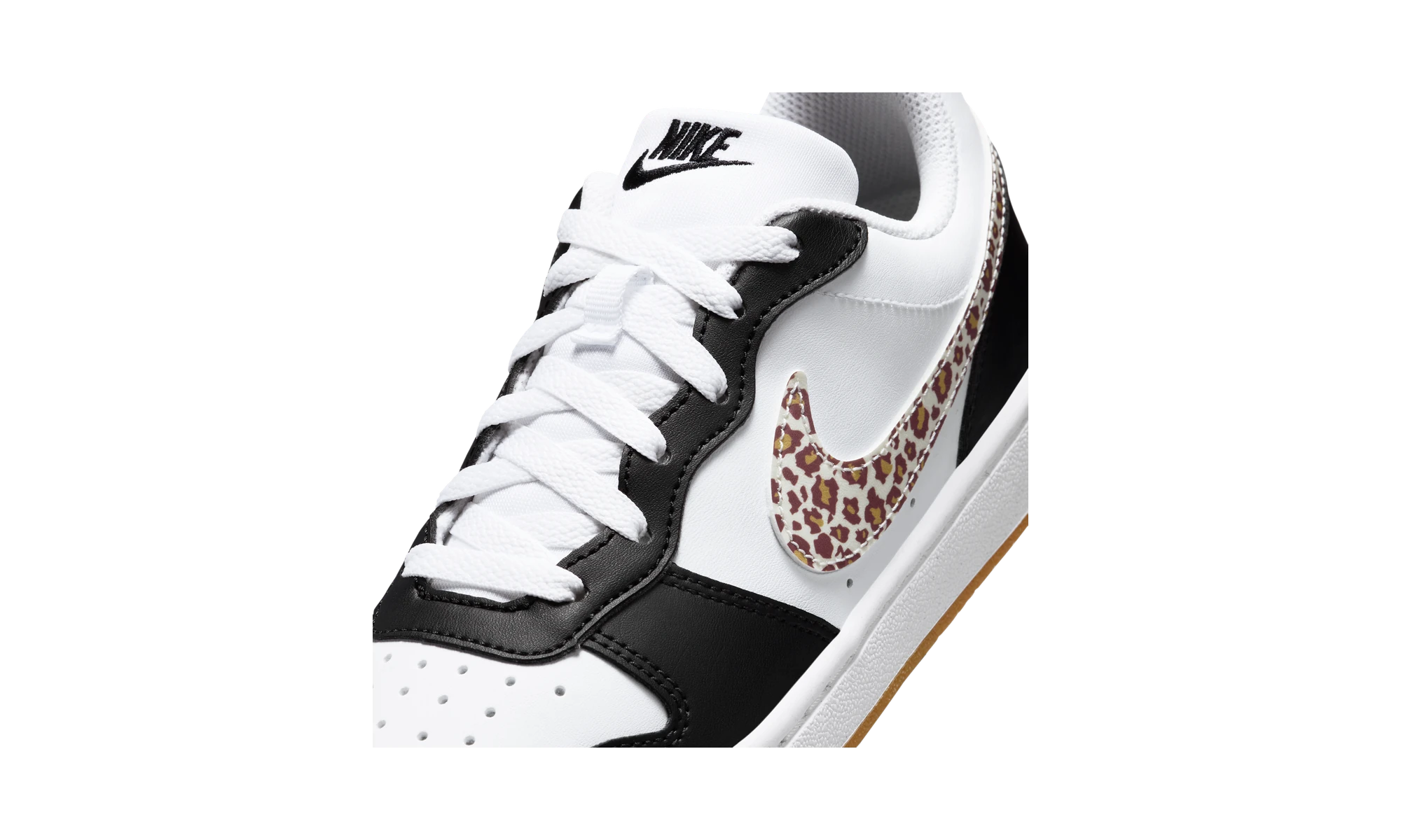 Nike Court Borough Low Black White Leopard Swoosh