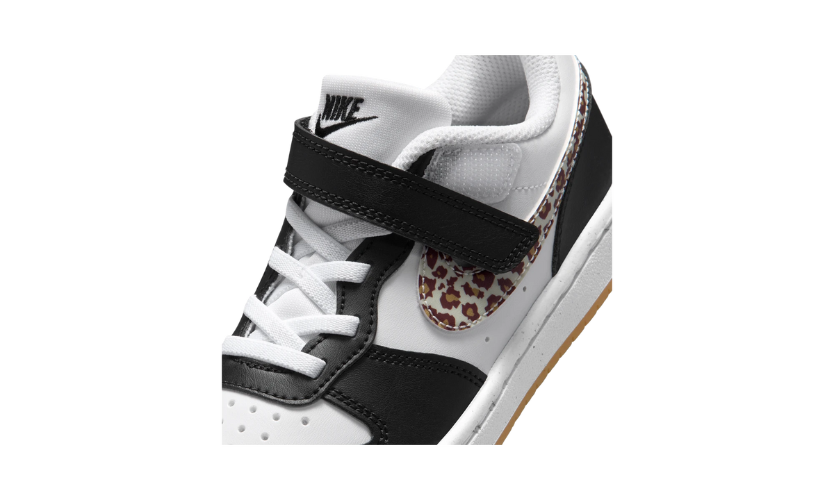 Nike Court Borough Low Black White Leopard Swoosh (PS)