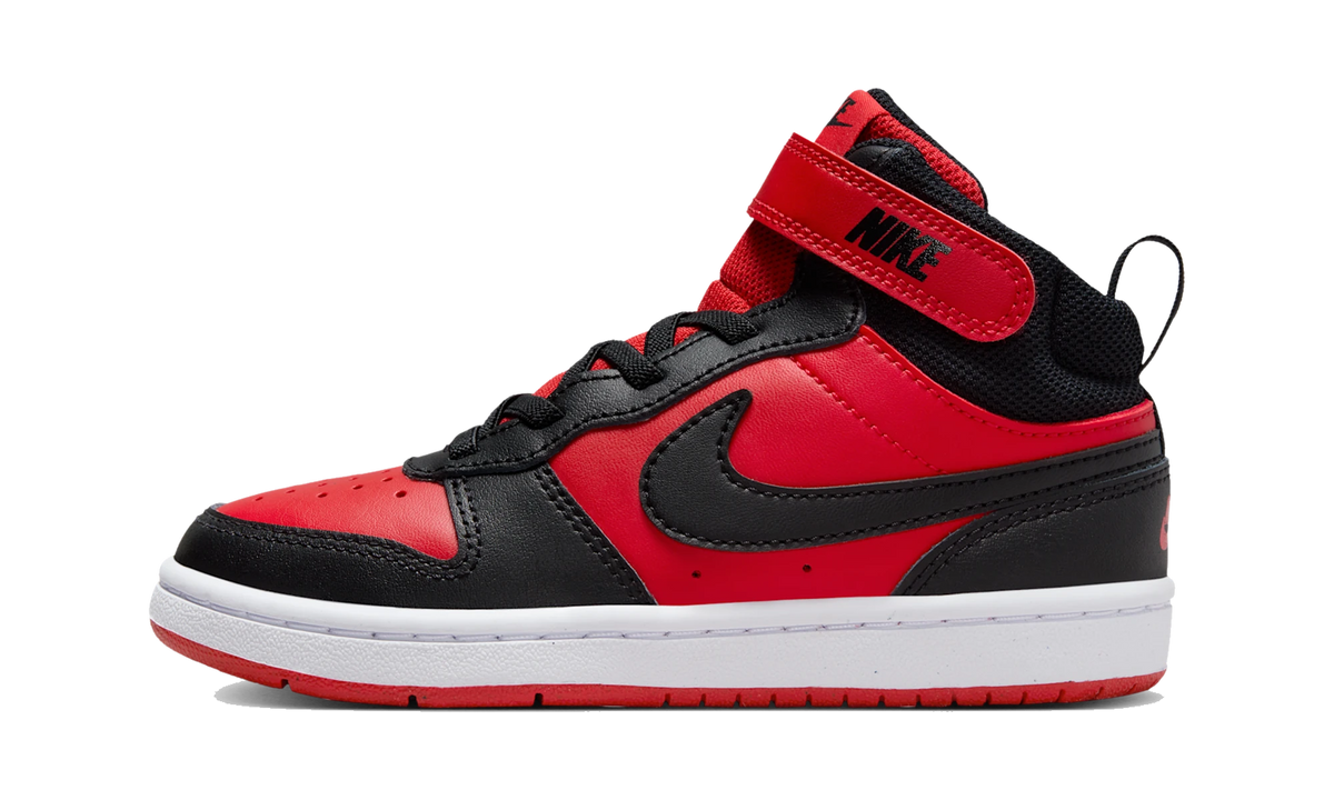 Nike Court Borough Mid 2 Black University Red (PS)