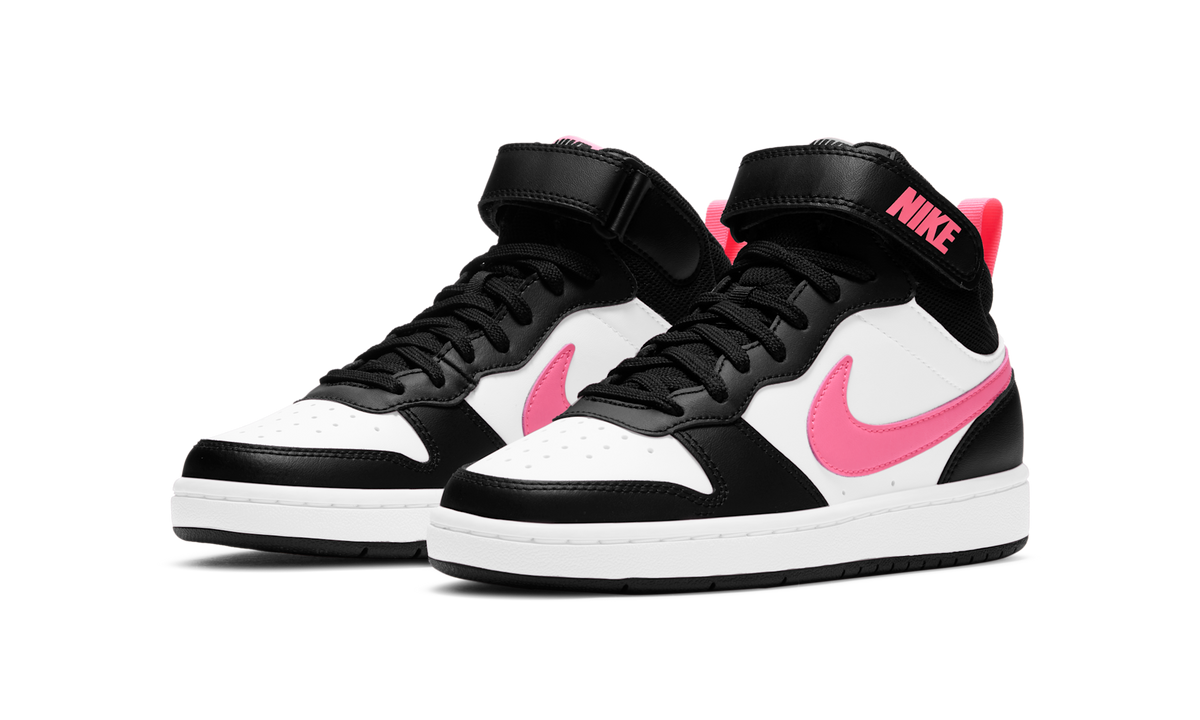 Nike Court Borough Mid 2 Black White Sunset Pulse