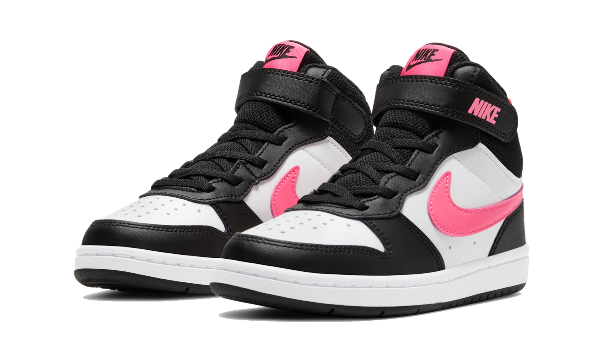Nike Court Borough Mid 2 Black White Sunset Pulse (PS)