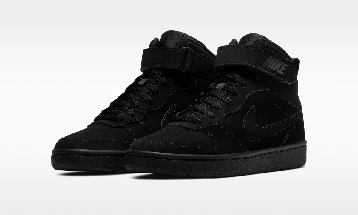 Nike Court Borough Mid 2 Triple Black Nubuck