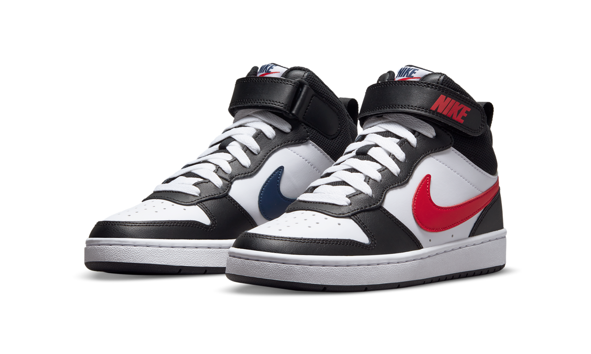 Nike Court Borough Mid 2 White Black University Red