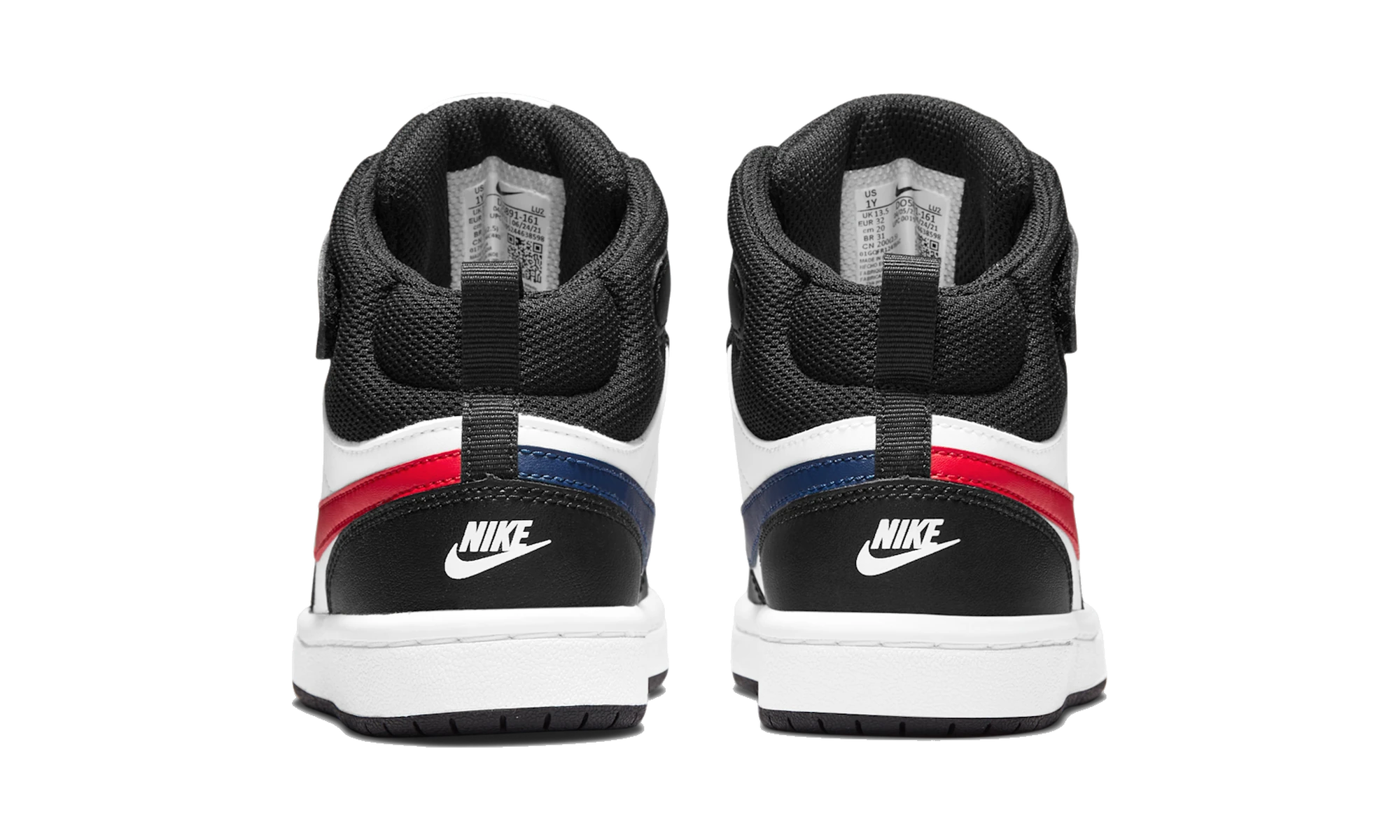 Nike Court Borough Mid 2 White Black University Red (PS)
