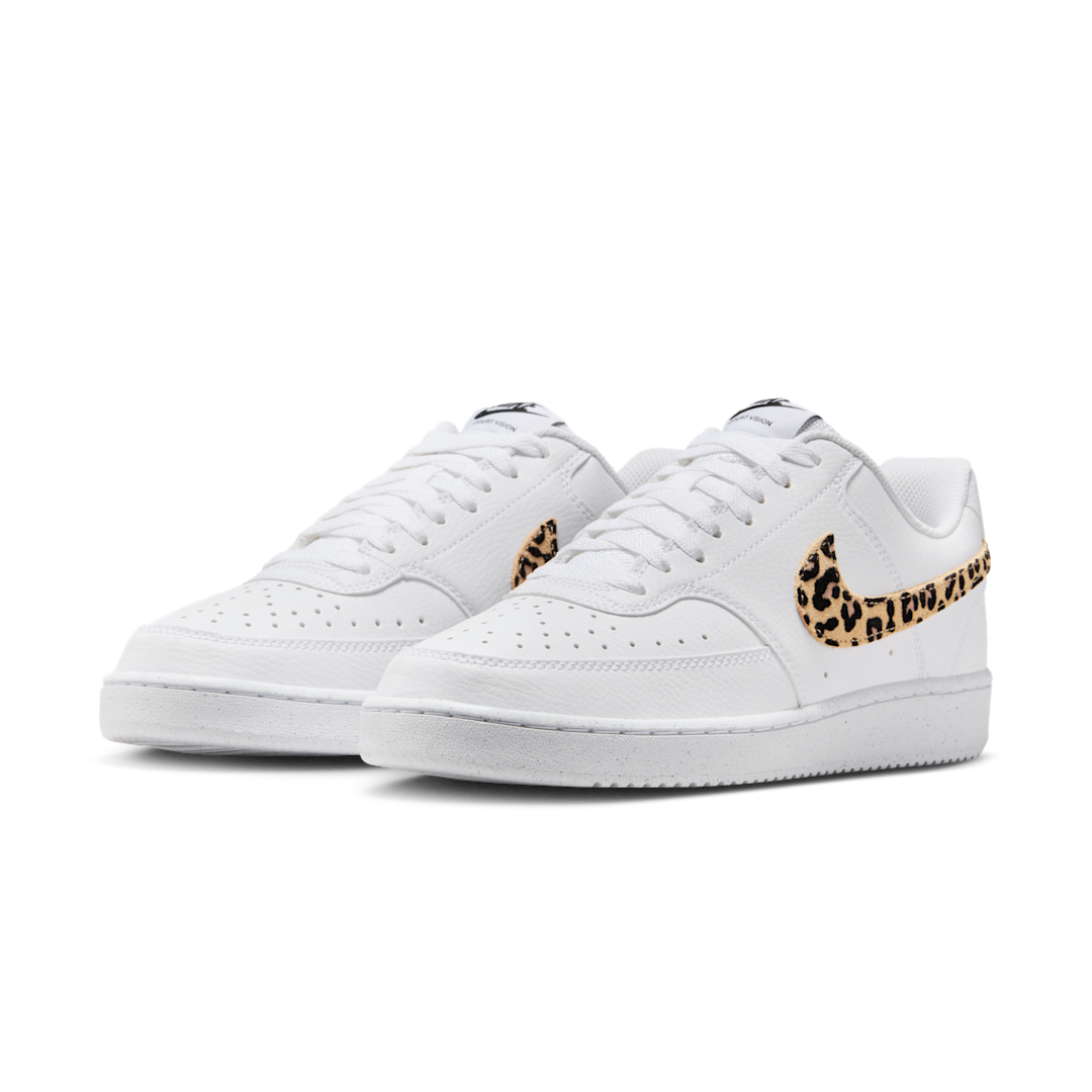 Nike Court Vision Low SE White Leopard Swoosh