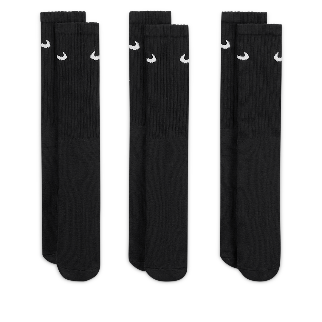 Nike Cushioned Training Crew Socks (3 Pairs) Black/White