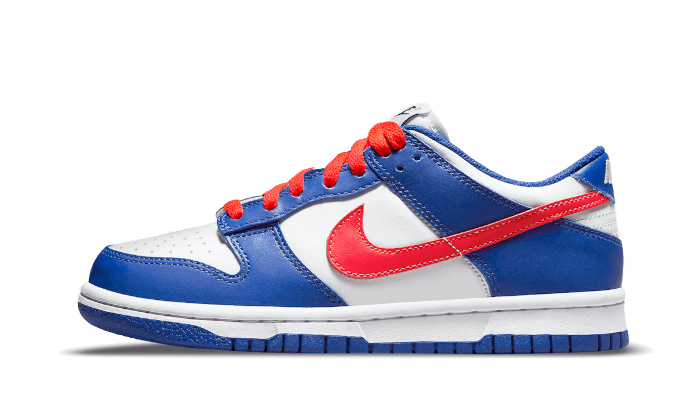 Nike Dunk Low Bright Crimson Game Royal, White/Bright Crimson-Game Royal-Black (CW1590-104)