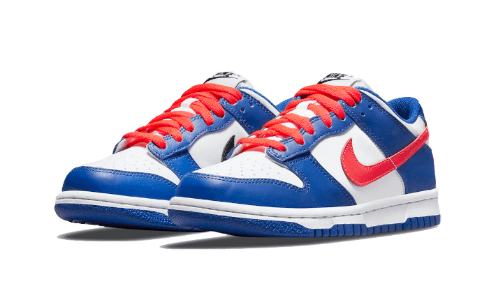 Nike Dunk Low Bright Crimson Game Royal, White/Bright Crimson-Game Royal-Black (CW1590-104)