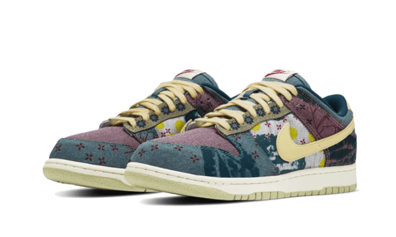 Nike Dunk Low Community Garden, Multi-Color/Midnight Turquoise-Cardinal Red-Lemon Wash (CZ9747-900)