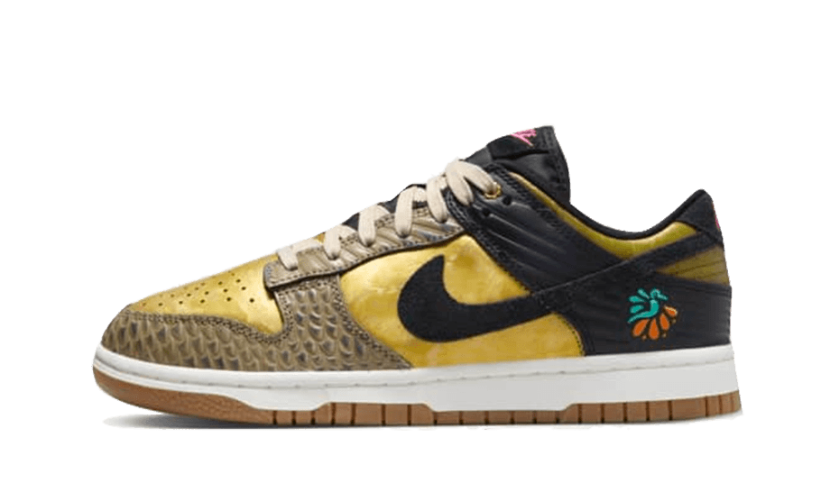 Nike Dunk Low Día De Muertos, Black/Khaki-Metallic Gold-Medium Ash-Sail-Clear Jade II (FQ8148-010)