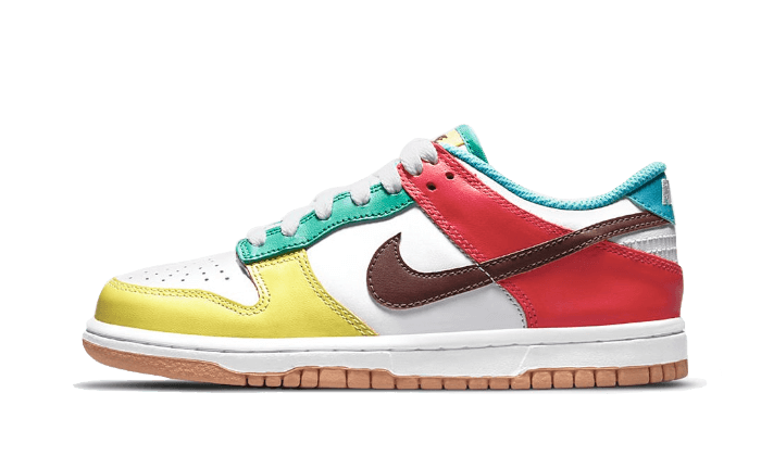 Nike Dunk Low Free 99 White, White/Light Chocolate-Roma Green (DH0952-100 / CZ2496-100)