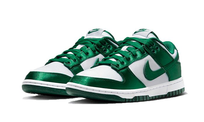 Nike Dunk Low Michigan State Satin, White/Team Green (DX5931-100)