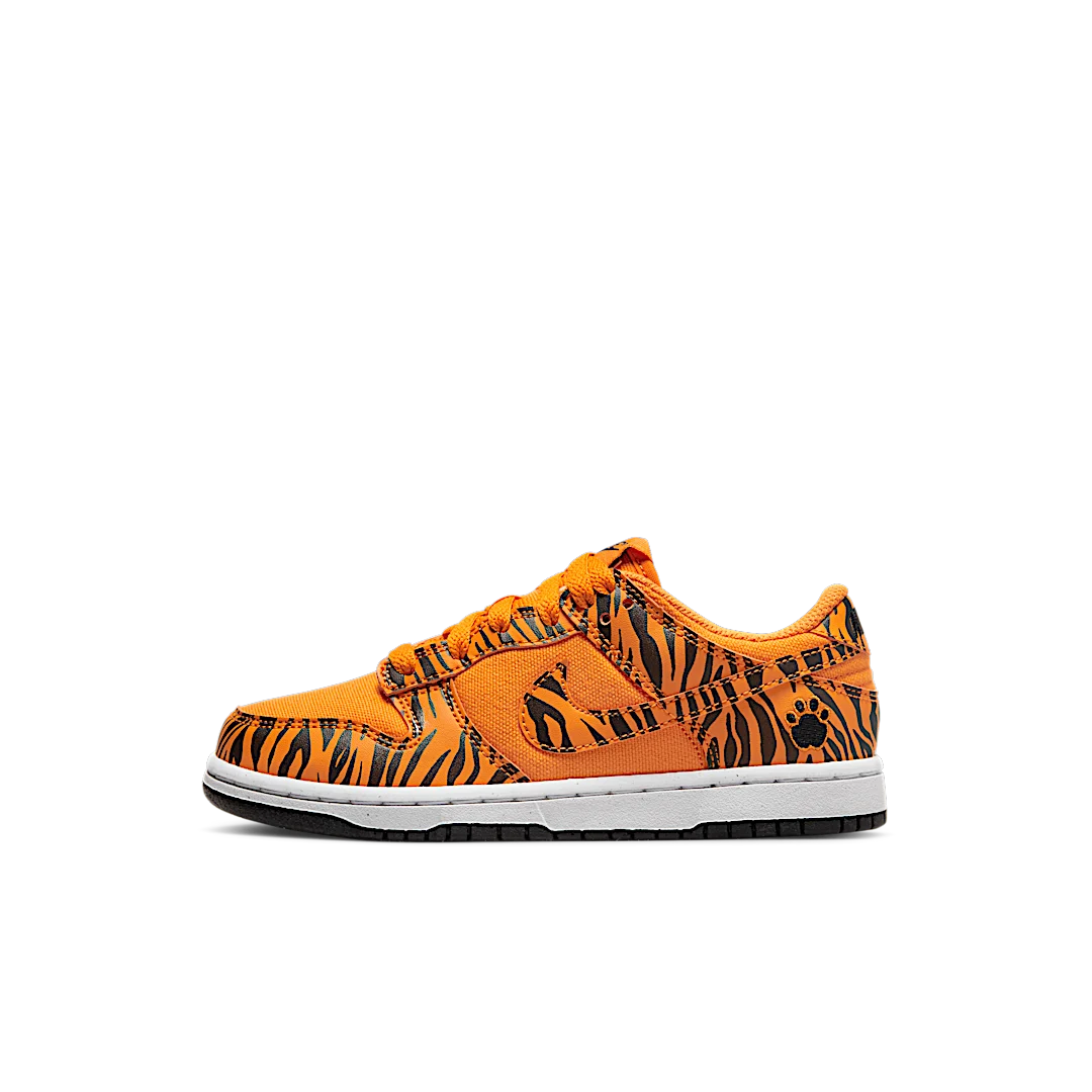 Nike Dunk Low Next Nature Tiger Stripes (PS), Camquat/White/Black/Camquat (DZ5633-800)