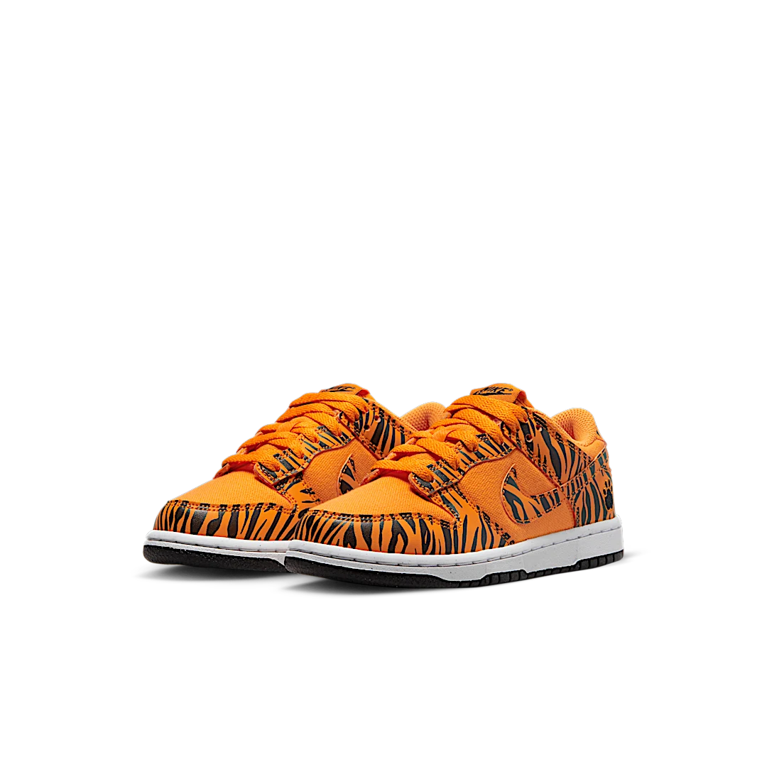 Nike Dunk Low Next Nature Tiger Stripes (PS), Camquat/White/Black/Camquat (DZ5633-800)