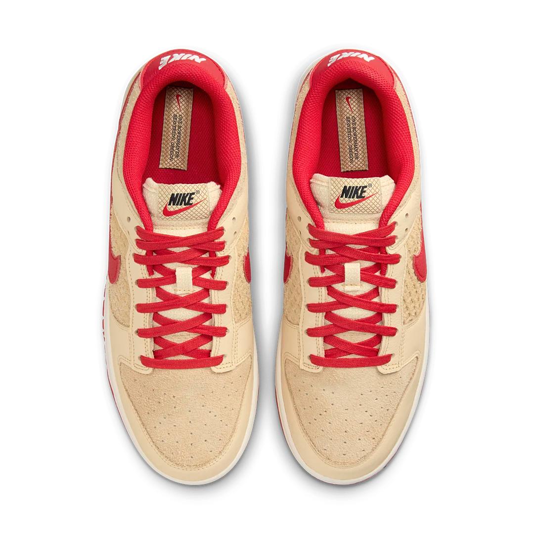 Nike Dunk Low Retro SE Strawberry Waffle, Pale Vanilla/University Red/Sail/Wheat (HJ9100-294)