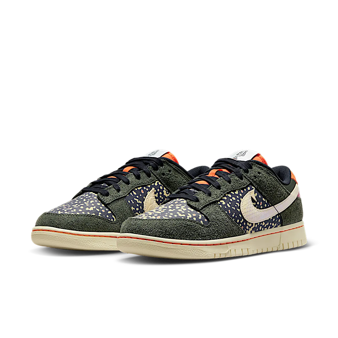 Nike Dunk Low SE Gone Fishing Rainbow Trout, Sequoia/Alabaster-Safety Orange (FN7523-300)