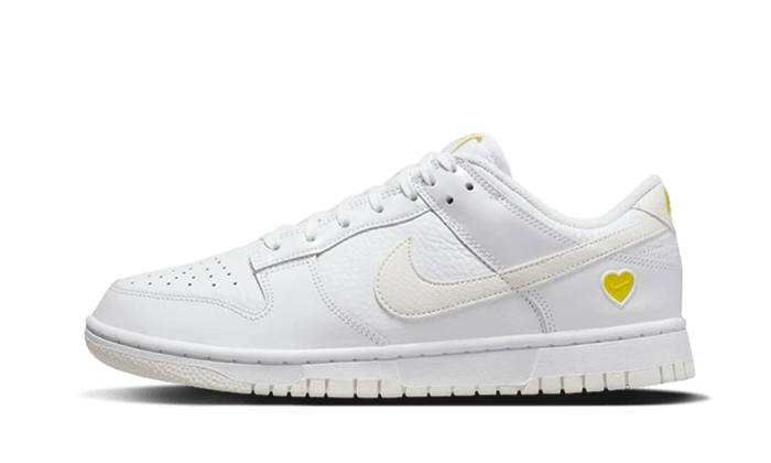 Nike Dunk Low Valentine's Day Yellow Heart, White/Sail/Optic Yellow (FD0803-100)