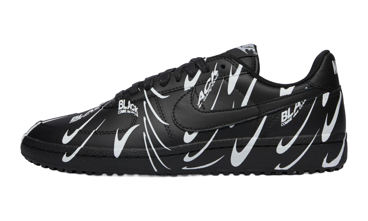 Nike Field General '82 BLACK Comme des Garçons Black White All-Over Print