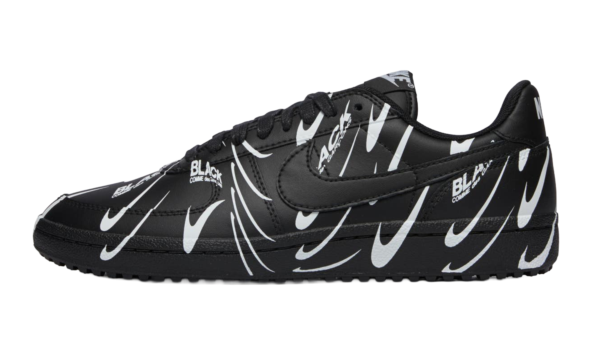 Nike Field General '82 BLACK Comme des Garçons Black White All-Over Print