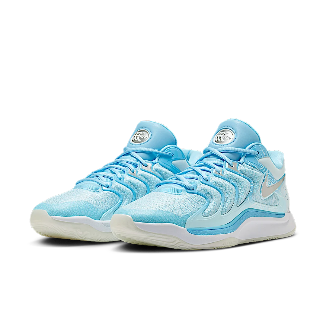 Nike KD 17 Christmas, Aquarius Blue/Glacier Blue/White/Metallic Silver (FZ1525-400/FZ1526-400)