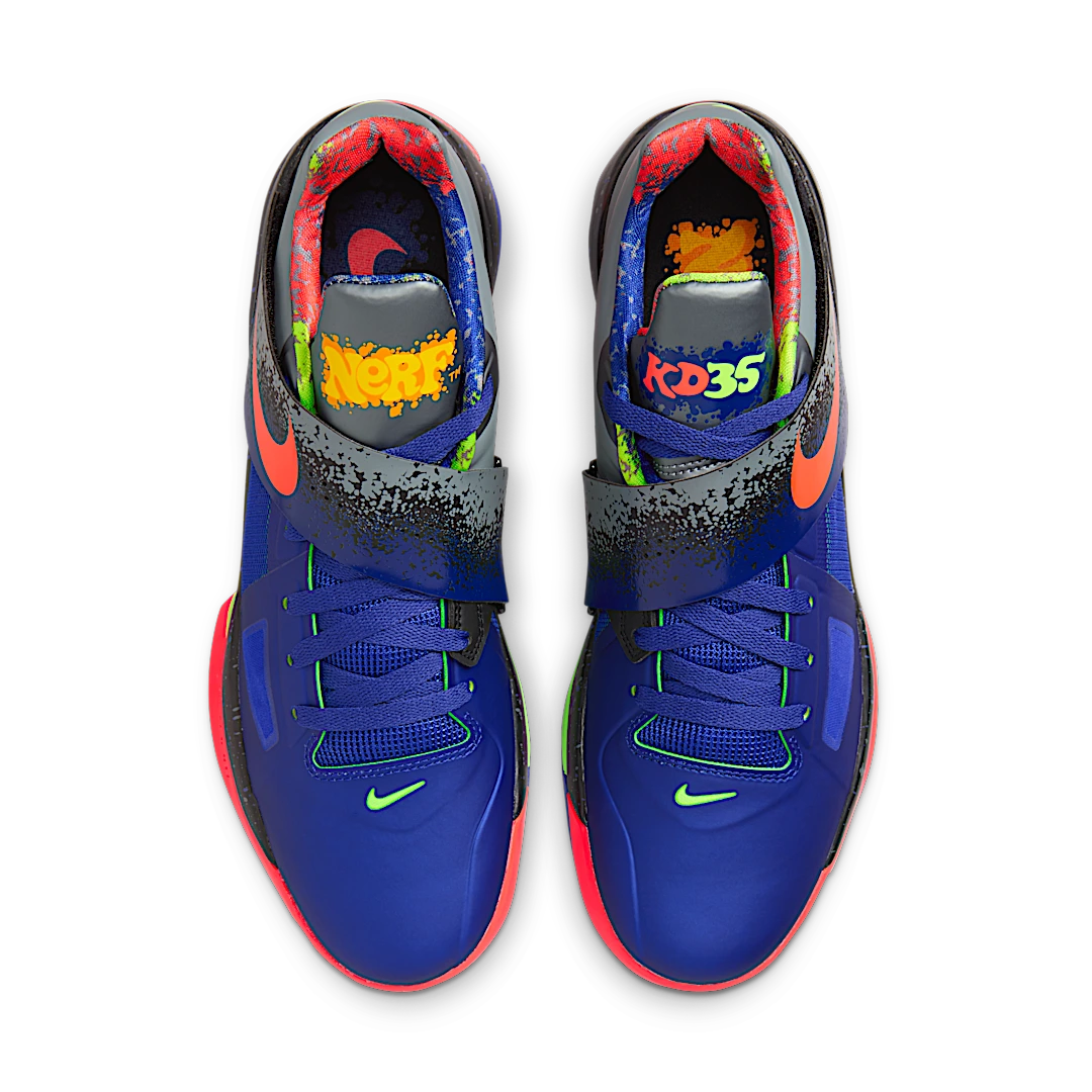 Nike KD 4 NERF (2024), Concord/Bright Crimson/Black/Cool Grey/Green Strike (FQ8180-400)