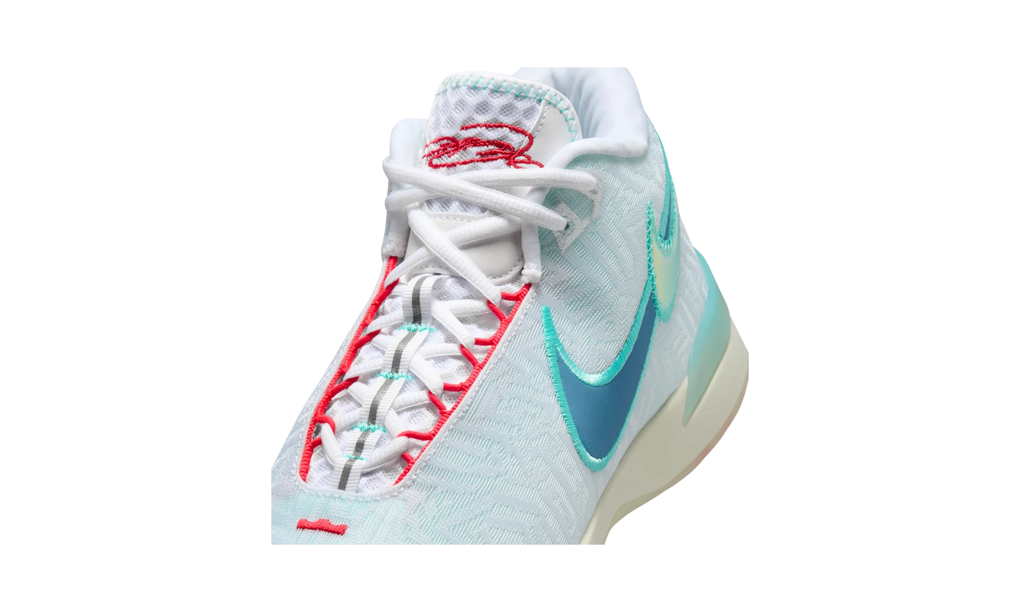 Nike LeBron NXXT Genisus White Aurora Green Siren Red Aegean Storm