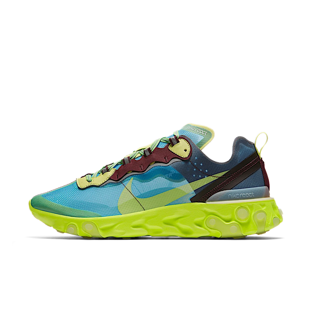 Nike React Element 87 Undercover Lakeside, Lakeside/Electric Yellow-Night Maroon (BQ2718-400)