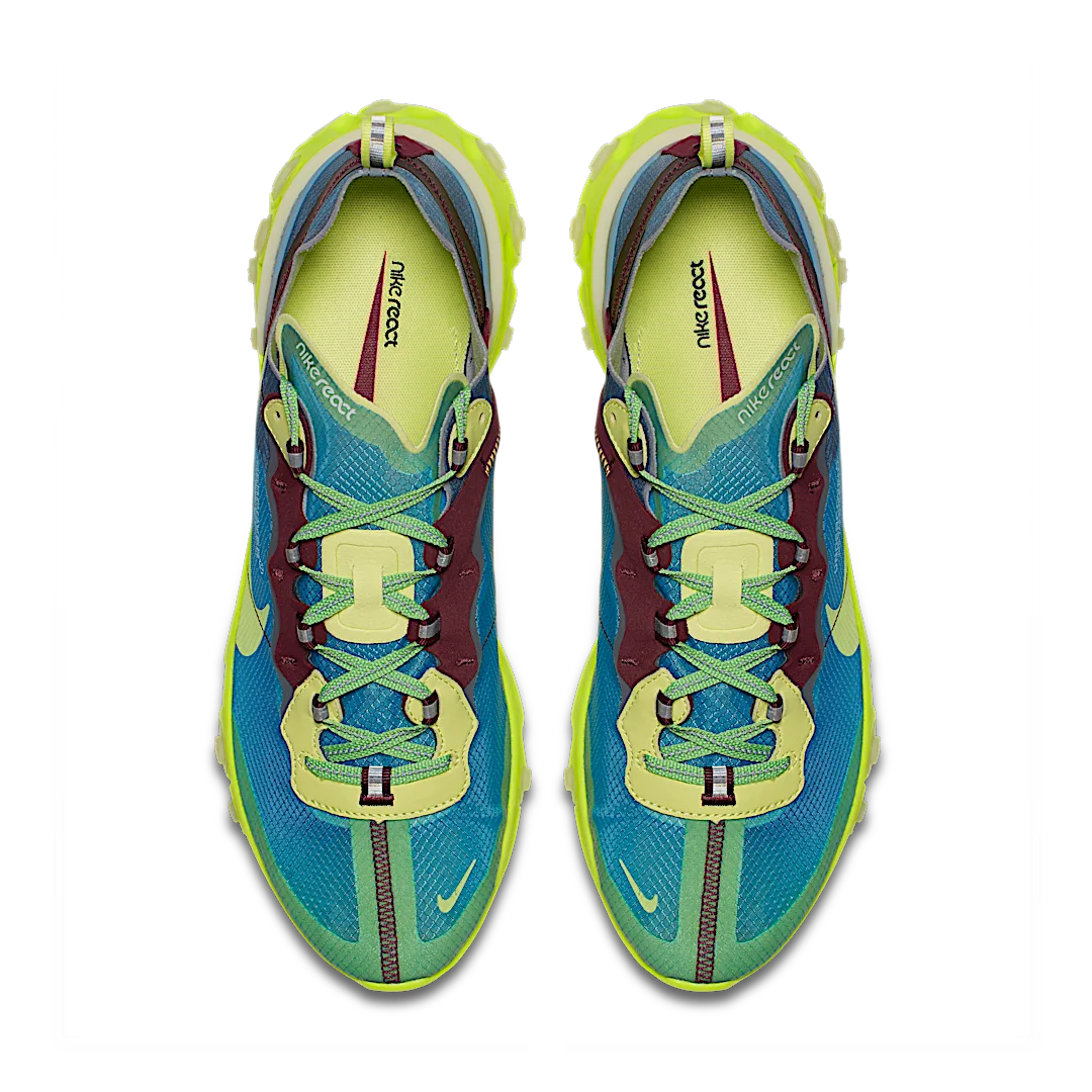 Nike React Element 87 Undercover Lakeside, Lakeside/Electric Yellow-Night Maroon (BQ2718-400)