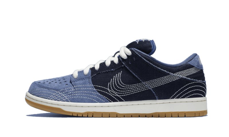 Nike SB Dunk Low Denim Sashiko, Mystic Navy/Mystic Navy-Gum Light Brown-Sail (CV0316-400)