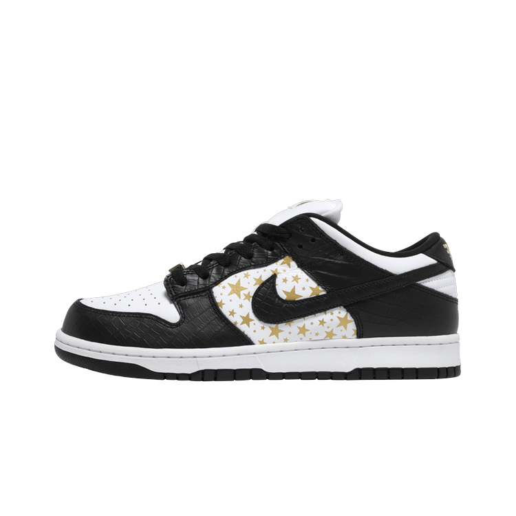 Nike SB Dunk Low Supreme Stars Black (2021), Black/Metallic Gold-White (DH3228-102)