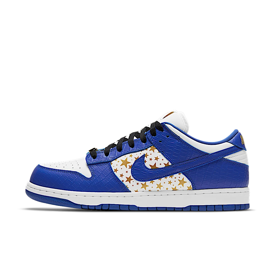 Nike SB Dunk Low Supreme Stars Hyper Royal (2021), Hyper Royal/Metallic Gold-White (DH3228-100)