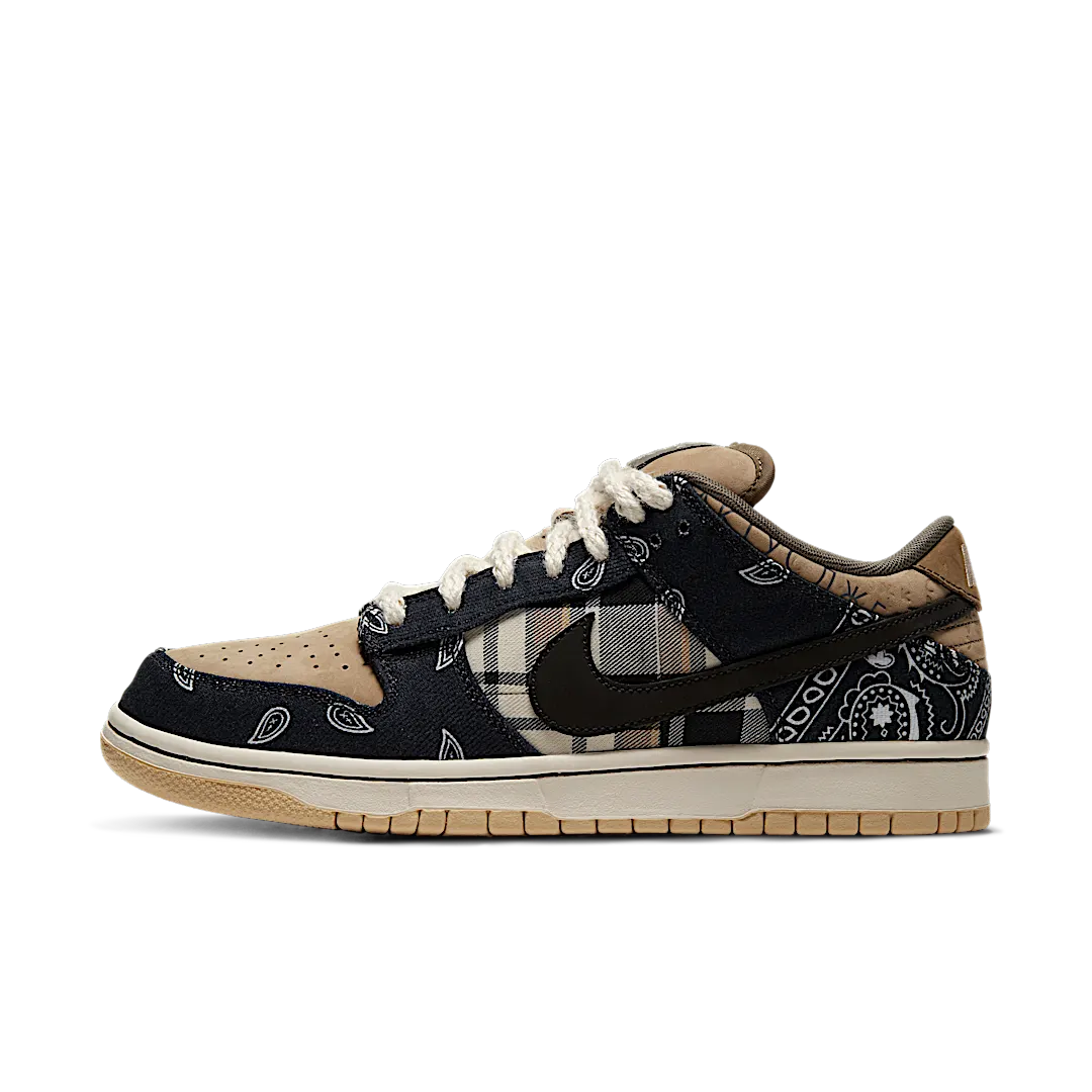 Nike SB Dunk Low Travis Scott, Black/Black-Parachute Beige-Petra Brown (CT5053-001)