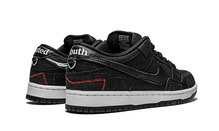 Nike SB Dunk Low Wasted Youth, Black/Black/Red (DD8386-001)