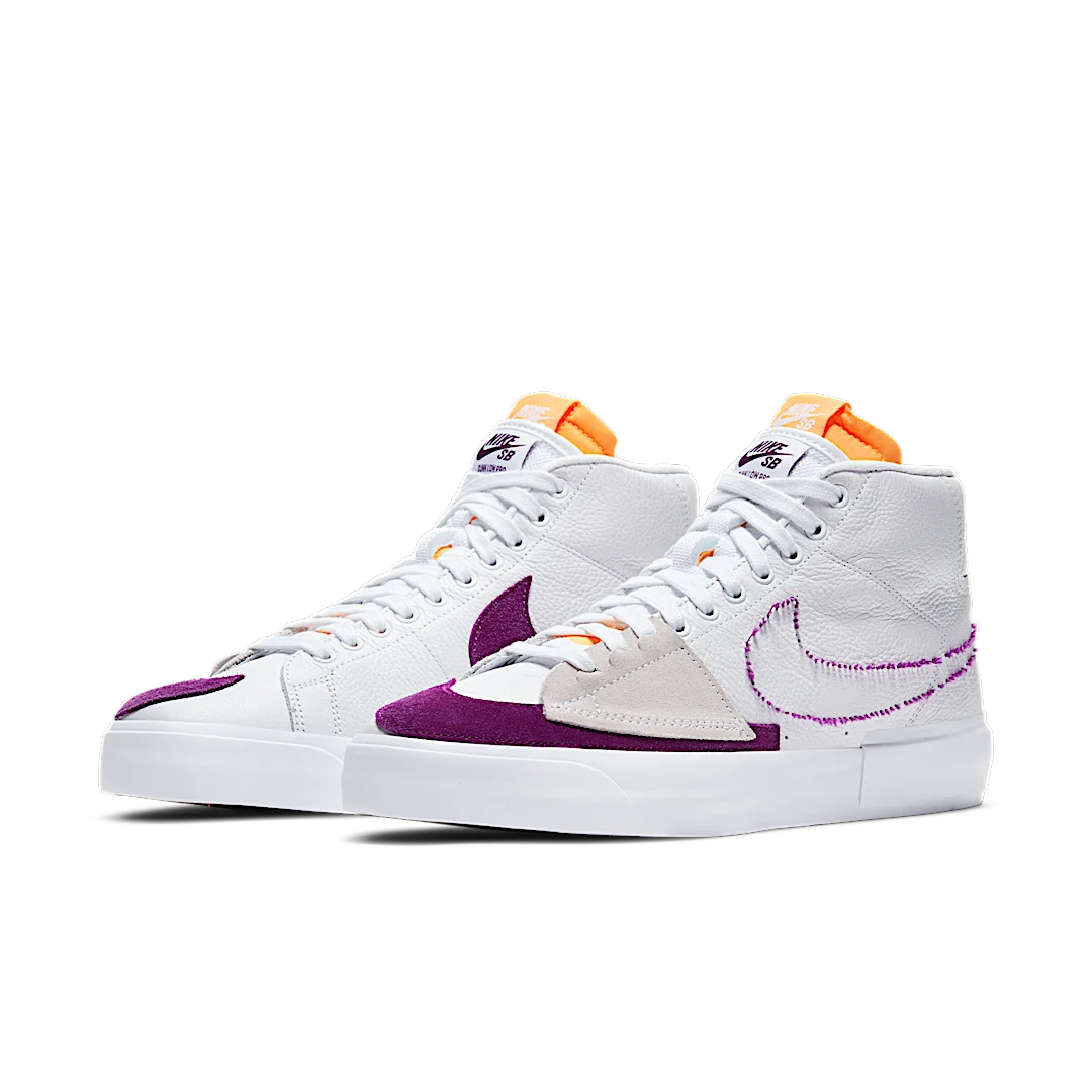Nike SB Zoom Blazer Mid Edge Lakers, White/Purple-Gold (DA2189-100)