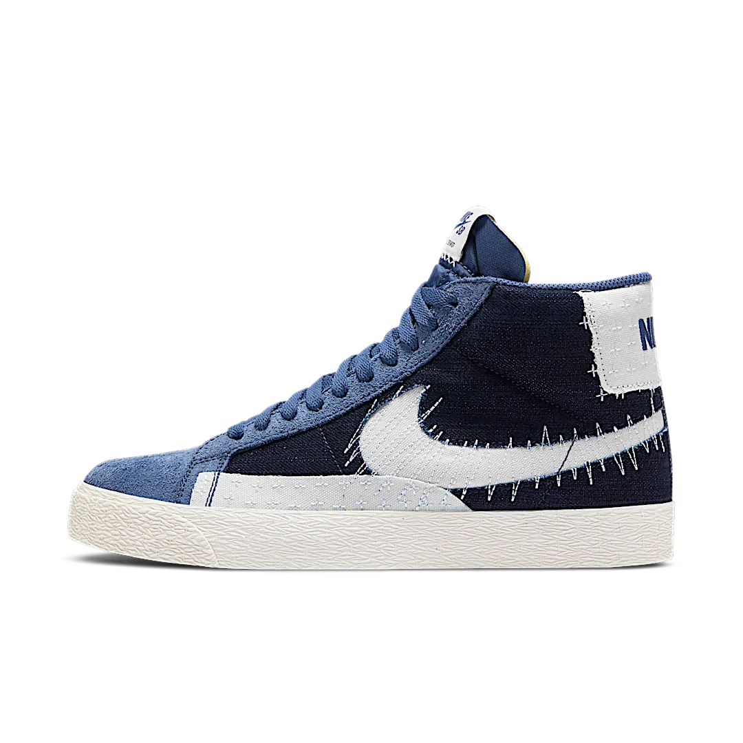 Nike SB Zoom Blazer Mid Sashiko Mystic Navy, Mystic Navy/Sail-Sail-Gum Light Brown (CT0715-400)