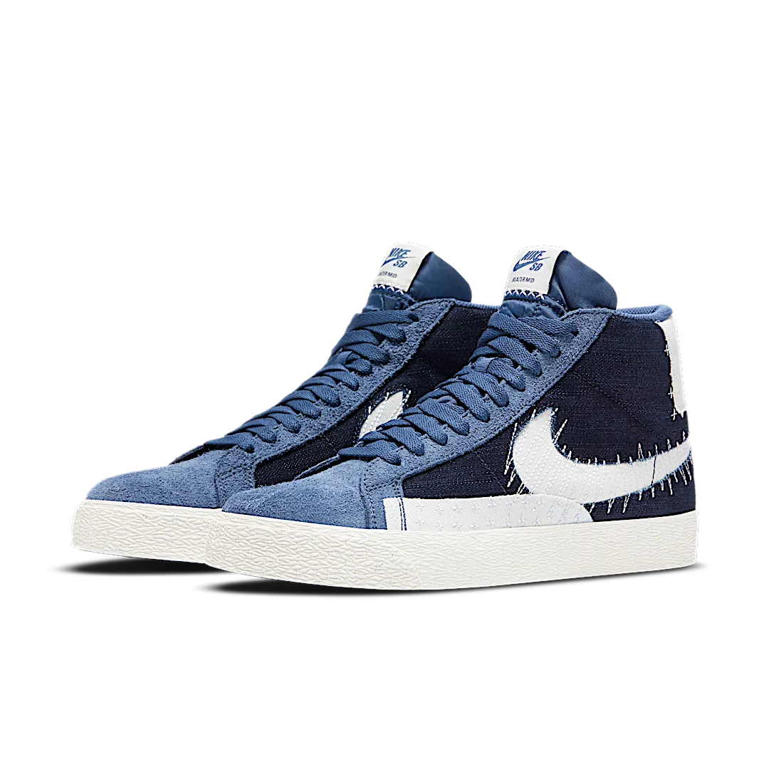 Nike SB Zoom Blazer Mid Sashiko Mystic Navy, Mystic Navy/Sail-Sail-Gum Light Brown (CT0715-400)